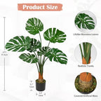 GnFlus Large Fake Plant 36" Faux Monstera Plant UV Resistant Fake Monstera Floor Plant Realistic Artificial Plants Indoor Outdoor for Home Office Farmhouse Garden Decor, 3ft Tall Artificial Tree - Image 2