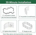 Gartist 2 Pack Raised Garden Bed Kits, 4x2x1FT Green Oval Galvanized Outdoor Planter Beds, Easy Assembly Metal Raised Bed for Vegetables, Flowers & Herbs - Image 3