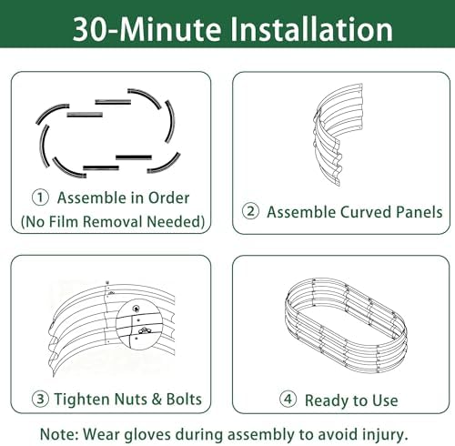 Gartist 2 Pack Raised Garden Bed Kits, 4x2x1FT Green Oval Galvanized Outdoor Planter Beds, Easy Assembly Metal Raised Bed for Vegetables, Flowers & Herbs - Image 3
