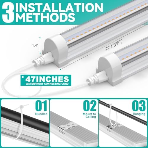 JESLED 2FT Grow Lights, 5000K Full Spectrum Sunlight White, V-Shaped Beam - Image 5