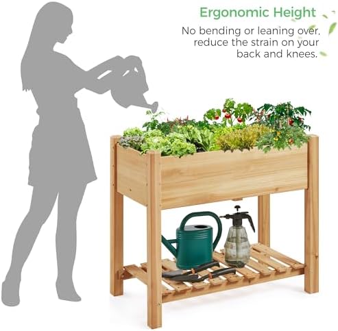 Yaheetech 34" Raised Garden Bed with Legs, Wooden Planter Box, 1Pcs - Image 7