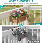 Adjustable Planter Box Brackets,Enhanced Bottom Support,Universal Outdoor Hanging Brackets,Flower Box Brackets for Fence Railings, Windowsill, Patio, Garden,Balcony. (6, White) - Image 5