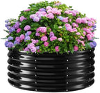 YSEJOMP 17" Tall 40" Diameter Round Raised Garden Bed Kits Outdoor Black by YSEJOMP