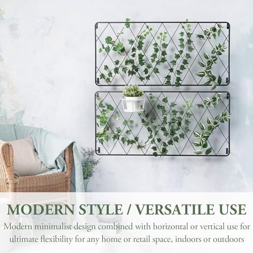 MyGift Wall Mounted Metal Garden Trellis for Climbing Plants, Set of 2 - Image 2