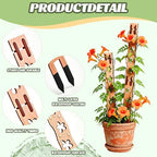 4 Set Flower Cutout Wooden Extendable Plant Trellis, Modular Plant Trellis for Climbing Plants, Stackable Plant Support Stakes with Base and Extensions, for Ivy, Hoya, Vines and Houseplants - Image 4