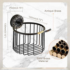 Wall Mounted Toilet Paper Holder Basket Antique Black Bathroom Storage Organizer Container, Oil Rubbed Bronze - Image 5