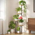 LASZOLA Plant Stand Shelf Tall for Indoor Corner Flower Rack, 5 Tier Brown by LASZOLA