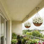 4 Pack 12 inch Metal Hanging Baskets for Plants Outdoor Metal Wire Hanging Basket Planter with Coco Fiber Liners Flower Pots for Home Porch Garden Patio, Diamond-Shaped - Image 5