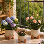 LemonRoad 12 Set Cat Pot Feet for Outdoor Planters, Terra Cotta Cement - Image 3