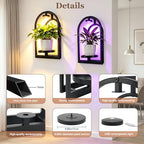 Hyindoor Wall Plant Holder with Grow Light & Remote Control, Wall planters for indoor plants, Wall Mounted Hanging Planter, Plant Wall Shelf Frame for Living Room, 2 Pack - Image 5