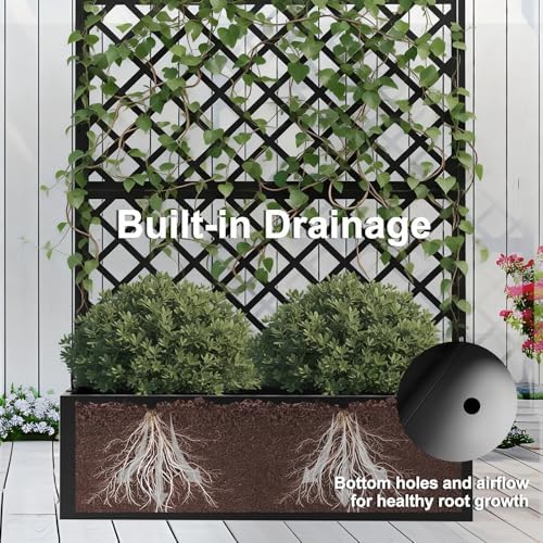 Metal Raised Garden Bed with Trellis, 40 x 12 x 71 Inches, Diamond - Image 6