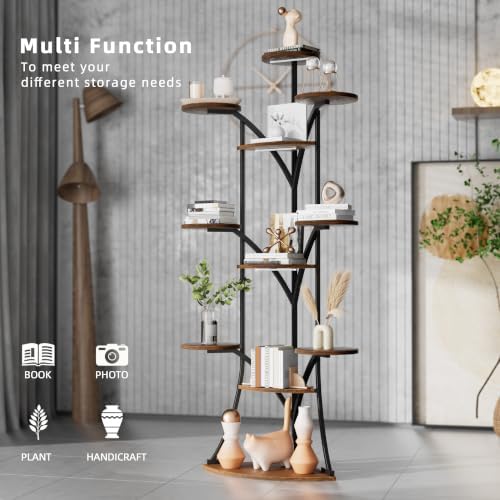 LATIBELL V-Shaped Tiered Corner Plant Stand with Grow Lights, Black, 63" - Image 6