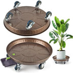 PACETAP 2Pack 11.8'' Large Plant Stand with Lockable Wheels, Heavy-Duty Plant Caddy with Casters for Indoor and Outdoor, Round Rolling Garden Pot Mover to Carry Potted Flower Pot by PACETAP