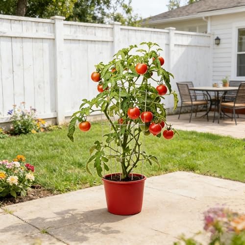 4 Pack 12x39 Inch Galvanized Folding Square Tomato Cages - Image 3
