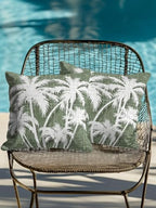 Throw Pillows 18x18 Set of 2, Tropical Palm Tree Waterproof Outdoor Pillow Covers with Insert, Vintage Moss Green Exotic Botanical Plants Decorative Pillowcase Cushion for Patio, Garden, Couch - Image 4