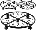 3 Packs 18” Plant Caddy with Wheels Metal Plant Stand on Wheels for Indoor and Outdoor Plants Rolling Plant Stand with Casters Heavy Duty Plant Dolly Roller Caddy, Black by KvyusFlourish