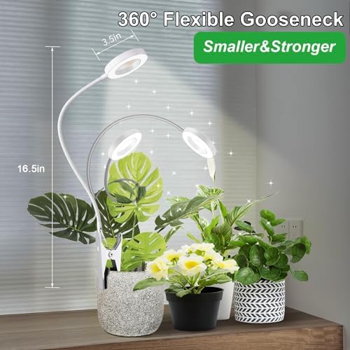 Grow Light, Plant Light for Indoor Plants, Full Spectrum Desk Clip On Grow Lamp with Automatic Timer for 3H/8H/12H, 10 Dimmable Levels, 3 Pack - Image 7