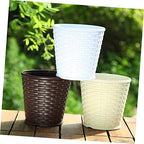 VOSAREA 3 Sets Resin Flower Pot with Tray for Plants and Succulents - Image 5