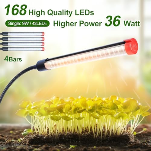 4‑Head Full Spectrum Standing Grow Light for Tall Indoor Plants - Image 3