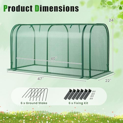 Giantex Raised Garden Bed with Cover, Wood Elevated Planter Box with Legs & Mini Greenhouse, Waterproof Sun-Protective PE Green House Cover, Outdoor Use for Fruit Vegetable Flower Herb (Green+Natural) - Image 4