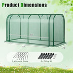 GIANTEX Raised Garden Bed with Cover, Wood Elevated Planter Box with Legs & Mini Greenhouse, Waterproof Sun-Protective PE Green House Cover, Outdoor Use for Fruit Vegetable Flower Herb (Green+Gray) - Image 4