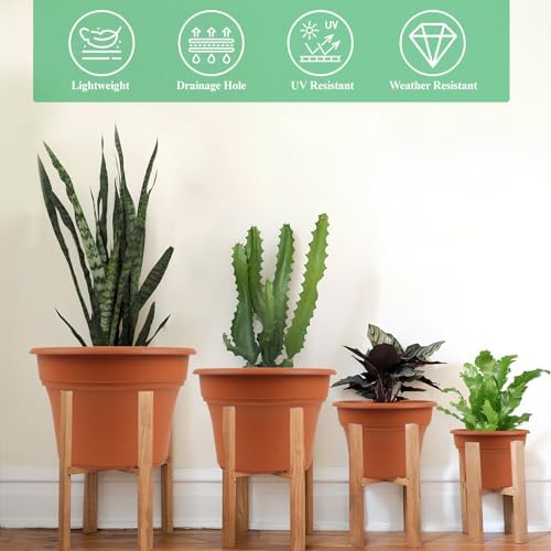 Pottiffe Plant-Pots-Planters-Indoor-Outdoor, 13 inch 4 Pack Terracotta - Image 3