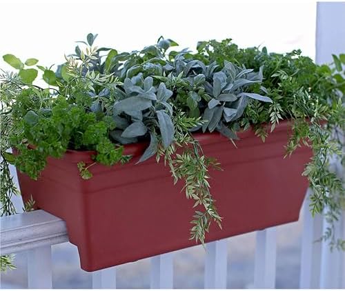 The HC Companies 24 Inch Deck Rail Flower Planter Boxes, Chocolate, 4-Pack - Image 4