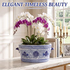 LemonRoad Blue and White Chinoiserie Ceramic Planter, Double Happiness - Image 5