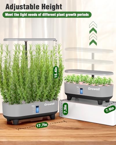 Growell Hydroponics Growing System Kit, 16 Pods Indoor Garden with 28W Full Spectrum LED Grow Light, Auto Timer, 3 Smart Light Modes, 8L Large Herb Garden, Ideal Gardening Gift for Women, Men (Gray) - Image 5