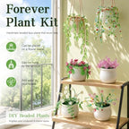kdafio 6 Pcs Beaded Plant Kit, Bead Plant Kit with Green Beads Pots Tools - Image 2