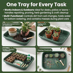 Potting Tray, 17×12×3in Multi-Purpose Gardening Mat for Repotting and Seed Starting Plastic Plant Tray for Indoor & Outdoor Use, Green, Planting Trays - Image 3
