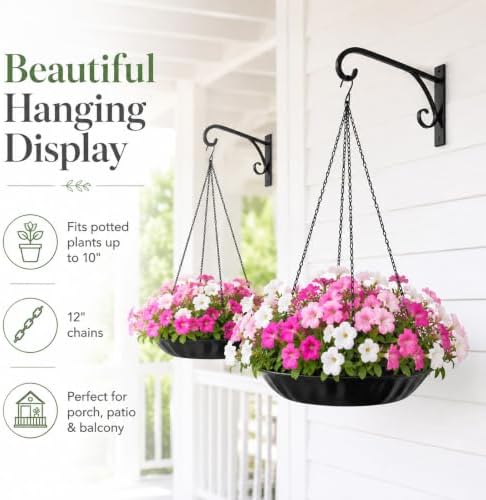Plant Hanger Indoor Outdoor 4-Pack Metal Hanging Planter for Indoor Plants - Image 3