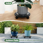 3 Packs 12" Large Metal Plant Caddy with Wheels Heavy-duty Plant Dolly Pot Mover Rollers Rolling Plant Stands Indoor Outdoor Wheeled Plant Holder Coaster Trolley, Black - Image 6