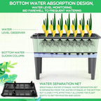 Yungyan 2 Pcs Self Watering Raised Garden Bed with Water Level Indicator, 13.2 Gallon Elevated Plastic Planter Box for Vegetables, Herbs, Flowers, Outdoor, Indoor(Gray,2 Pcs) - Image 2