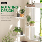 Rotating Window Shelves for Multiple Plants Indoor,4-tier Metal Corner White Plant Stand Holder Floating Hanger Shelf for Wall，Windows Sill Gifts for Planter Lover to Enhance Home Decor - Image 6
