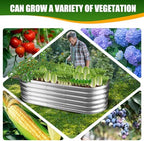 TBMLC 17" Tall Elevated Oval Metal Raised Garden Bed Silver,5X2X1.4 FT - Image 5