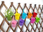10 Pack 6" Colorful Metal Hanging Railing Planters with Detachable Hooks - Image 2