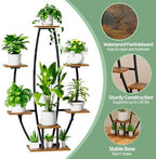 JUSTOGO Plant Stand Indoor with Grow Lights, 7 Tiered Corner Plant Shelf - Image 6