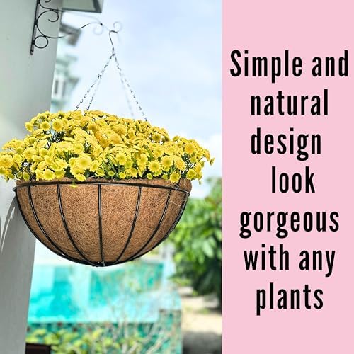 LaLaGreen Hanging Baskets for Plants (20 in, 2 Pack) Coco Liner Flower Pots - Image 5