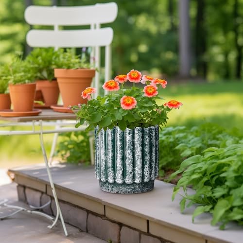 Ceramicfor Ceramic Plant Pot, 9.6 Inch, Green - Image 2
