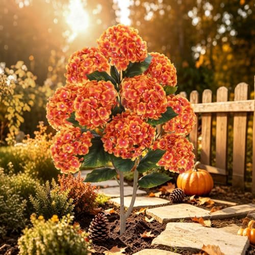GTIDEA 2 Pack 3.5 ft Faux Fall Tree Topiary with Spikes for Front Porch - Image 7