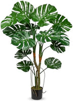 GnFlus Large Artificial Monstera Plant in Pot, 4ft Fake Palm Tropical Split Leaf Tree with UV Protection Faux Monstera Plant for Indoor Outdoor Home Office Garden Decoration, 13 Leaves by GnFlus