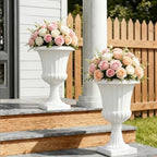 2-Pack Plastic Urn Planters 19.7" Tall Classic Flower Pot for Outdoor Plant by sxvbdway
