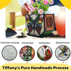 Handcrafted Stained Glass Butterfly Planter, Cute Planters for Indoor Plants,Decorative Indoor Flower Pot, Cactus Pot, with Drainage,Home Garden Decor - Image 4