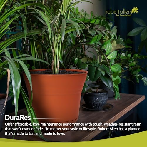 Headwind Traverse Planters – 12" 2 Pack Plastic Plant Pot in Tango Orange - Indoor & Outdoor Pots for Plants with Drainage - Decorative Plant Pot, Flower Pots Outdoor for Garden by Robert Allen - Image 4