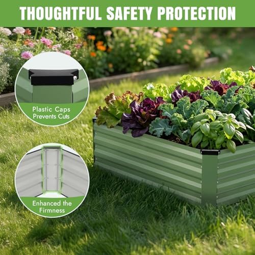 INNO STAGE Galvanized Raised Bed, 8x2x1ft Metal Garden Beds, 2pcs, Green - Image 3