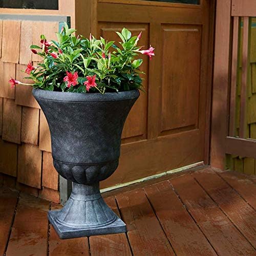 Southern Patio Winston Urn Planter with Removable Base, Matte Black, 21 in - Image 2
