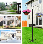 XDW-GIFTS Double Shepherds Hooks for Outdoor, 2-Pack Heavy Duty Garden Pole for Hanging Bird Feeder, Plant Baskets, Solar Light Lanterns, Garden Plant Hanger Stands with 5 Base Prongs - Image 5