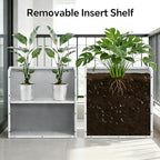Tall Planter -24X12X24inch Planter Box with Removable Insert Shelf, White - Image 2