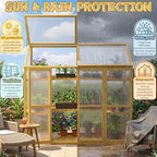 Wooden Cold Frame Greenhouse with Transparent Flip-Top Roof, Solid Wood Greenhouse Cabinet, Garden Raised Flower Plants Shelf Protection for Outdoor Indoor (Large) - Image 6